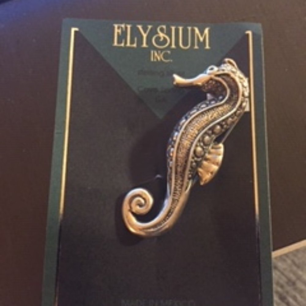 Elysium Inc Seahorse Sterling Silver Brooch